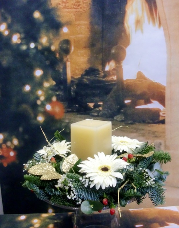 Centro Navideño con Gerberas