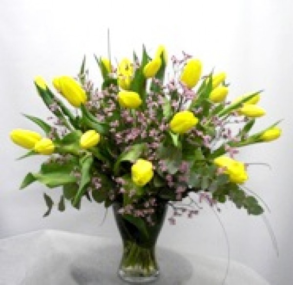 20 Tulipanes en Jarrón de cristal - Foto 3