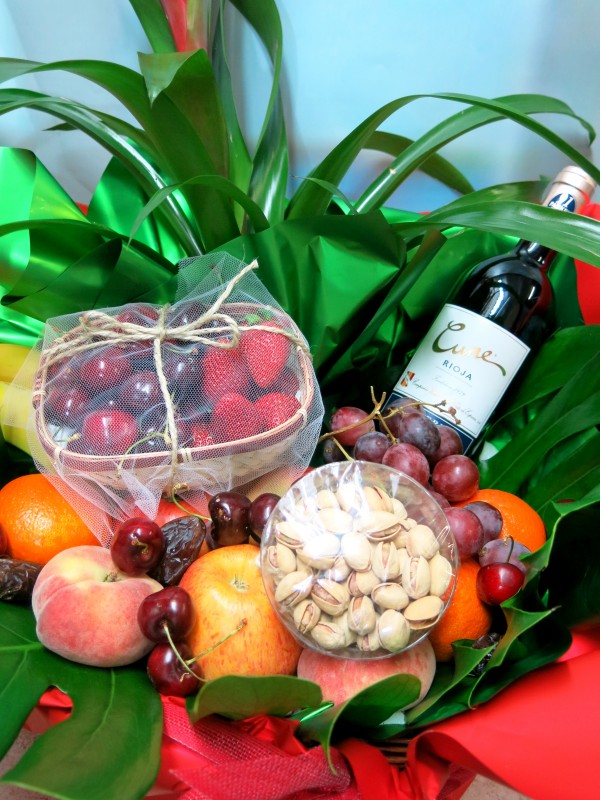 Cesta de frutas con Vino - Foto 3