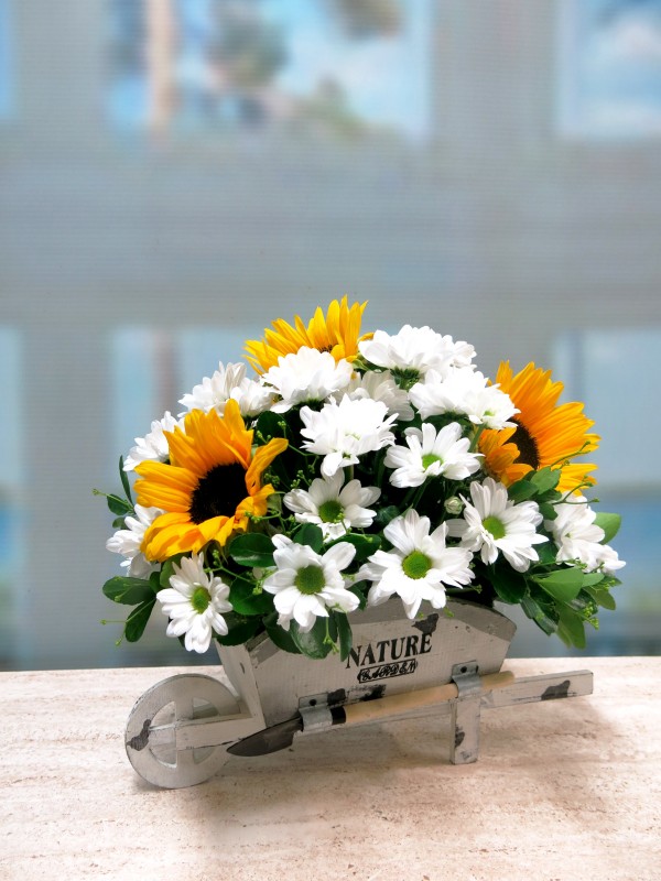We load the cart with Daisies and Sunflowers - Foto principal